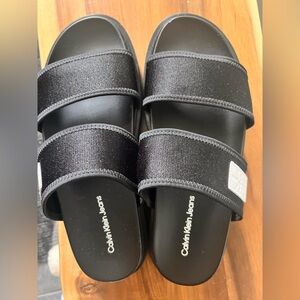 Calvin Klein Jeans Black Slide Sandals